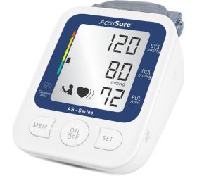 AccuSure AS Automatic + Advance Feature Blood Pressure Monitoring System Accusure AS Bp Monitor White, Blue image