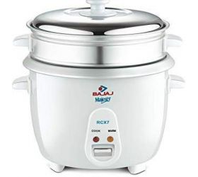 Bajaj BAJAJ 550 watt Rice Cooker,Multi-colour white Electric Rice Cooker with Steaming Feature 1.8 L, White, Silver image