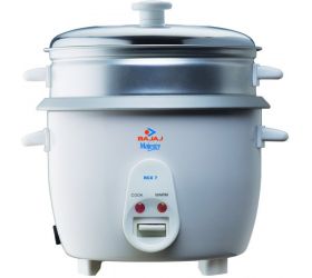 Bajaj RCX7 + Multifunction Majesty New RCX7 Electric Rice Cooker with Steaming Feature 1.8 L, White image