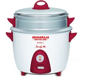 Maharaja Whiteline Egg Boiler With Handle Steamer Electric Egg Cooker Inicio Plus Multi Electric Rice Cooker 1.8 L, Red, White image