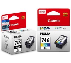 Canon Combo Of Pixma PG-745 Black & Pixma PG-746 Color Pixma Tri-Color Ink Cartridge image