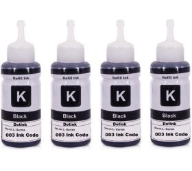 Refill Ink RFL-EP003-4BK*70ML for Epson 003 Dye Ink Compatible for Epson L3100, L3101, L3110, L3115, L3116, L3150, L3151, L3152 & L3156 Inkjet Printer 4*70 ml Black Ink Bottle image