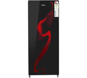 Haier 215 L Direct Cool Single Door 3 Star Refrigerator with Base Drawer Black Spiral Glass, HRD-2353PSG-P image