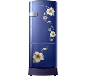 Samsung 192 L Direct Cool Single Door 3 Star 2020 Refrigerator with Base Drawer Star Flower Blue, RR20T1Z2YU2/HL image