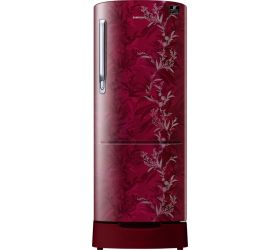 Samsung 230 L Direct Cool Single Door 3 Star 2020 Refrigerator with Base Drawer Mystic Overlay Red, RR24T285Y6R/NL image