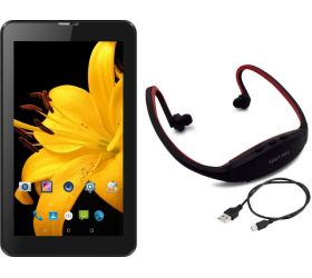 I Kall IK1 3G+Wi-Fi calling tablet with Mp3/FM Player Neckband 1 GB RAM 4 GB ROM 7 inch with Wi-Fi+3G Tablet (Black) image